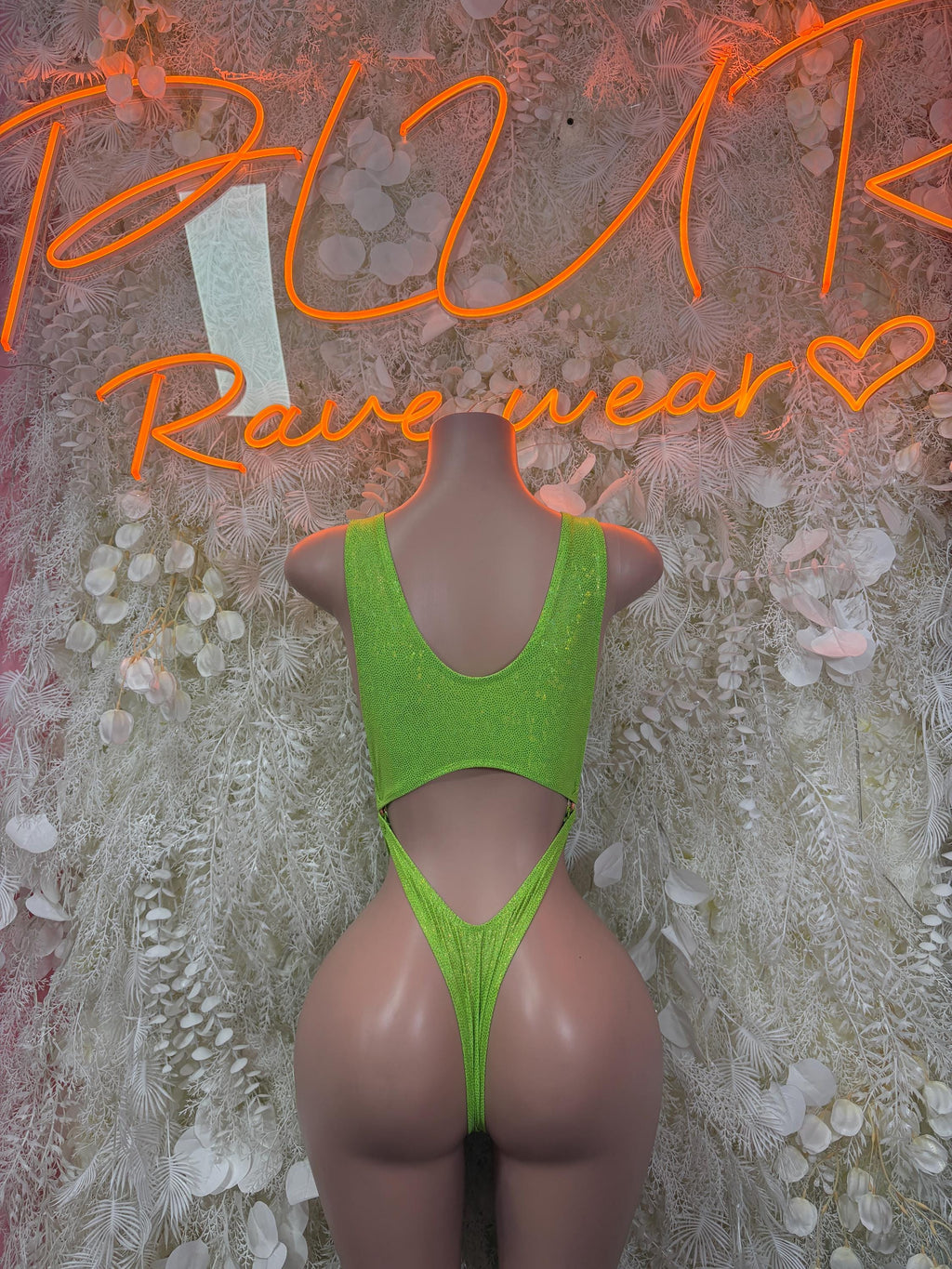 Festival One-Piece Bodysuit - Neon Green | Exotic Dancewear for Performers, Raves, & Festival Clothing - image 3