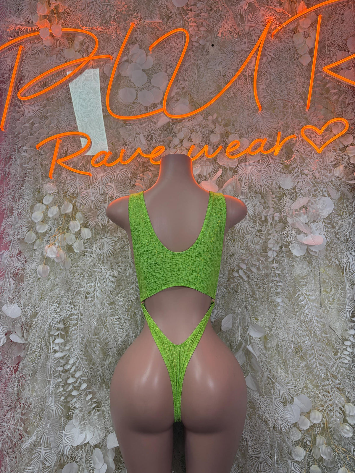 Festival One-Piece Bodysuit - Neon Green | Exotic Dancewear for Performers, Raves, & Festival Clothing - image 3