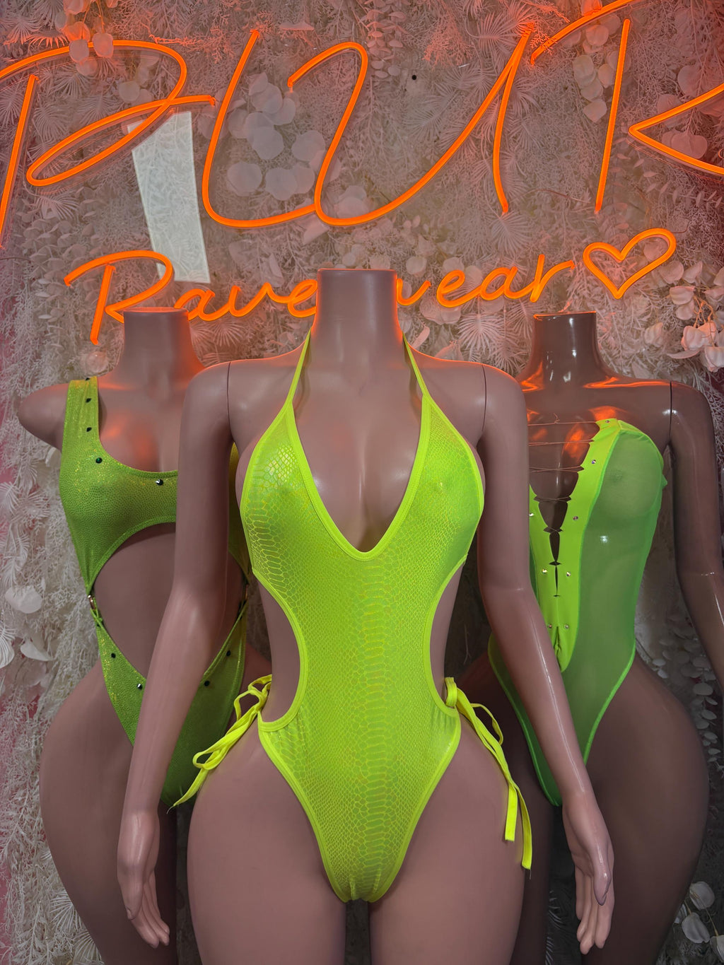 Festival One-Piece Bodysuit - Neon Green | Exotic Dancewear for Performers, Raves, & Festival Clothing - image 2