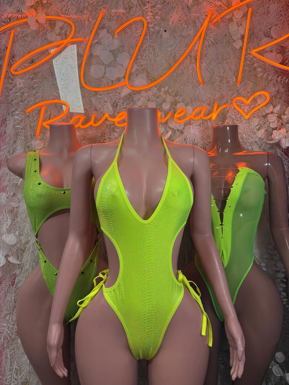 Festival One-Piece Bodysuit - Neon Green | Exotic Dancewear for Performers, Raves, & Festival Clothing - image 2