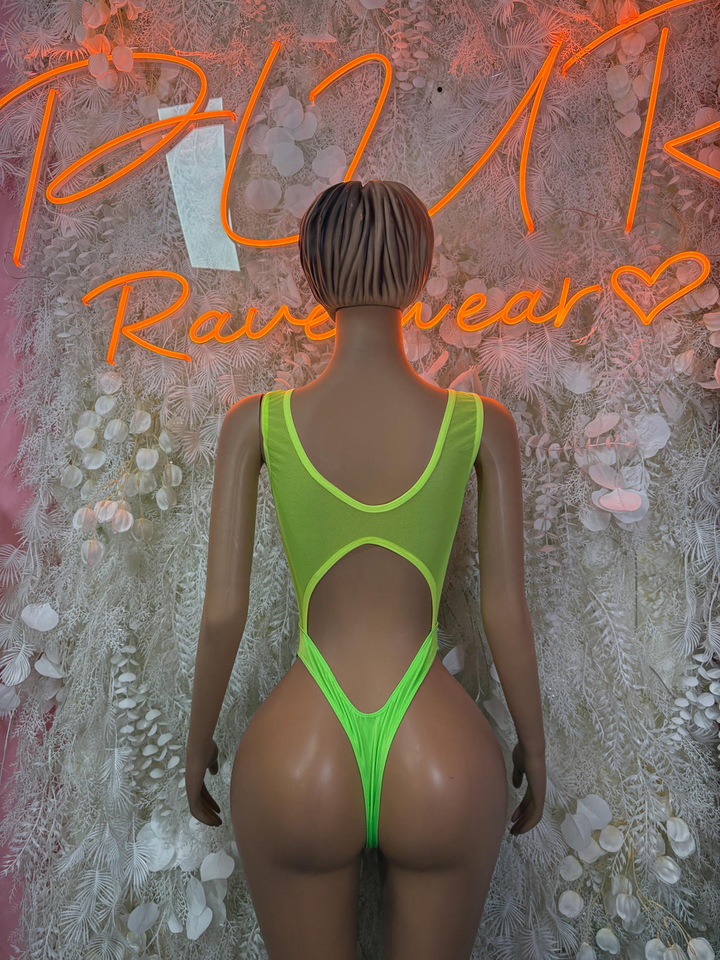 Rave One-Piece Bodysuit - Neon Green | Exotic Dancewear for Performers, Raves, & Festival Clothing - image 2
