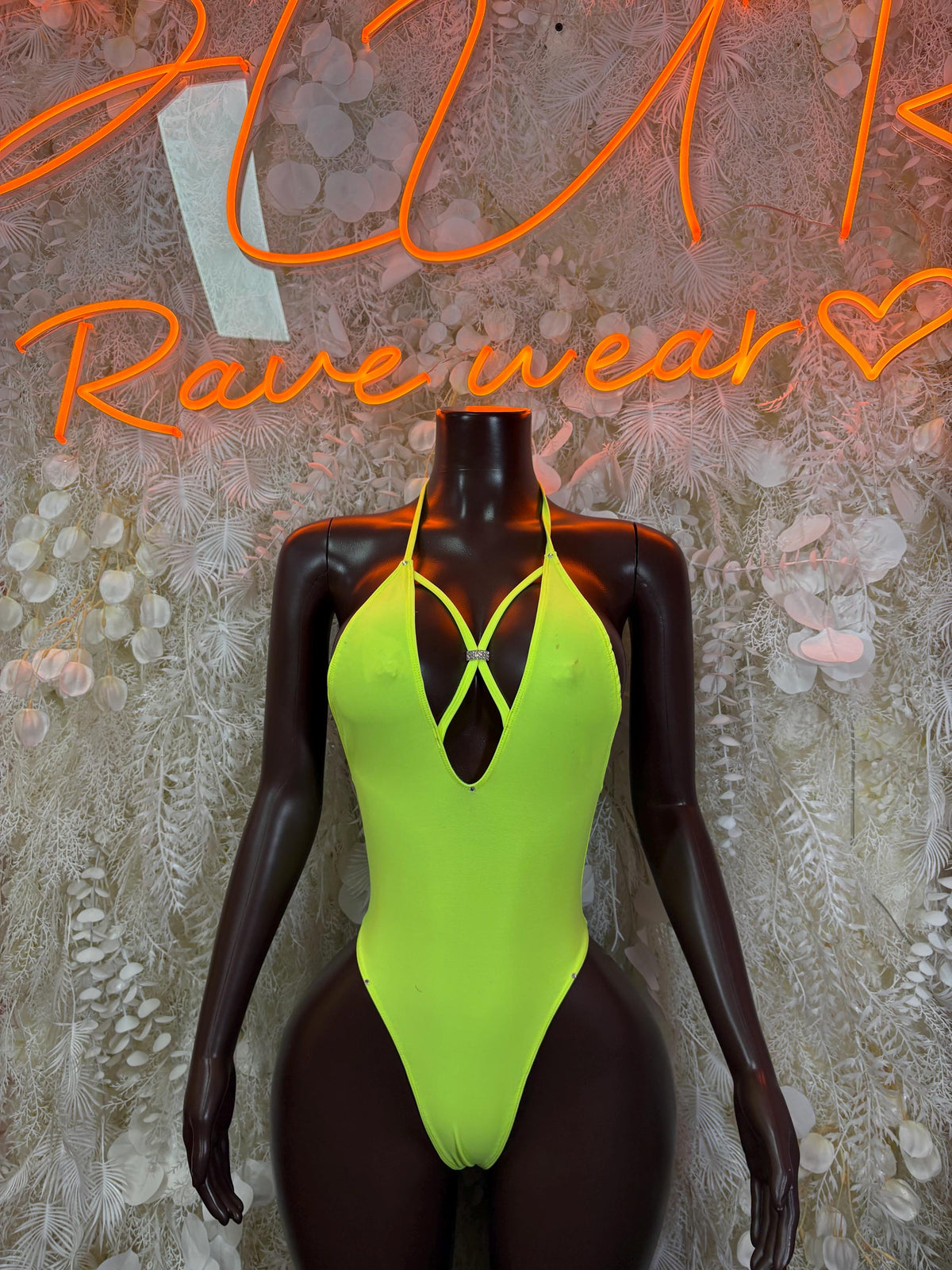 Rave One-Piece Bodysuit - Neon Green | Exotic Dancewear for Performers, Raves, & Festival Clothing