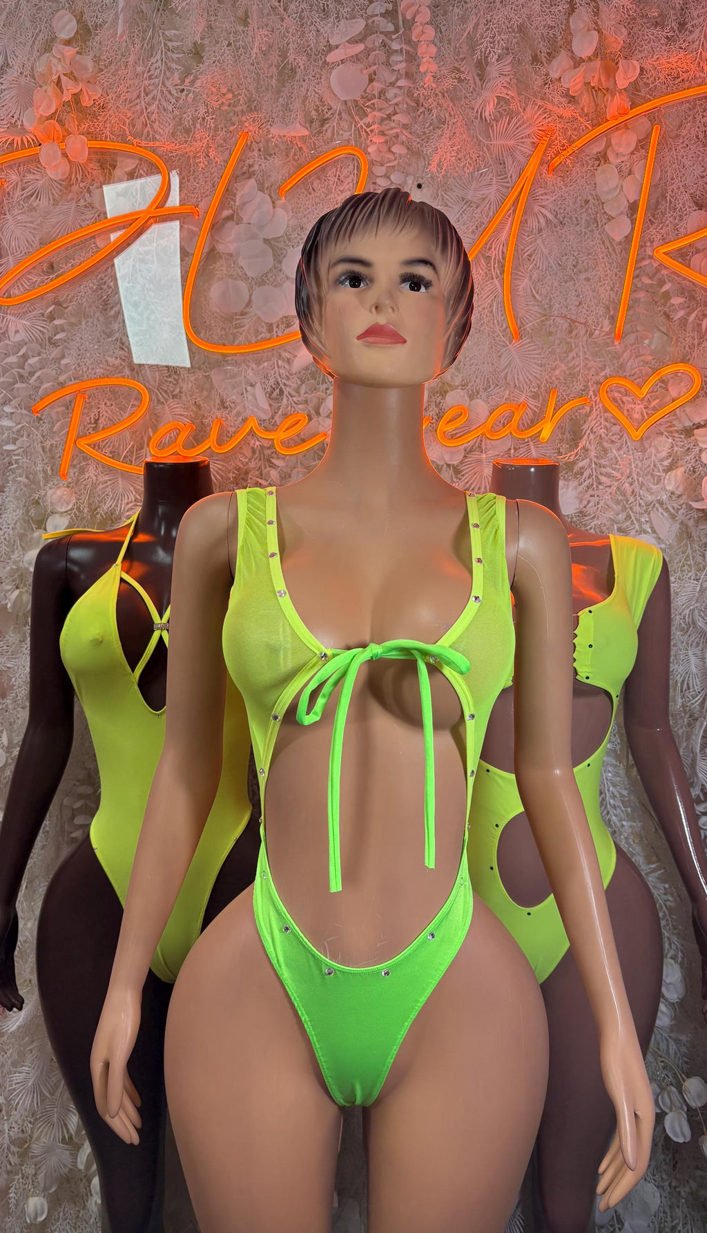 Rave One-Piece Bodysuit - Neon Green | Exotic Dancewear for Performers, Raves, & Festival Clothing - image 3