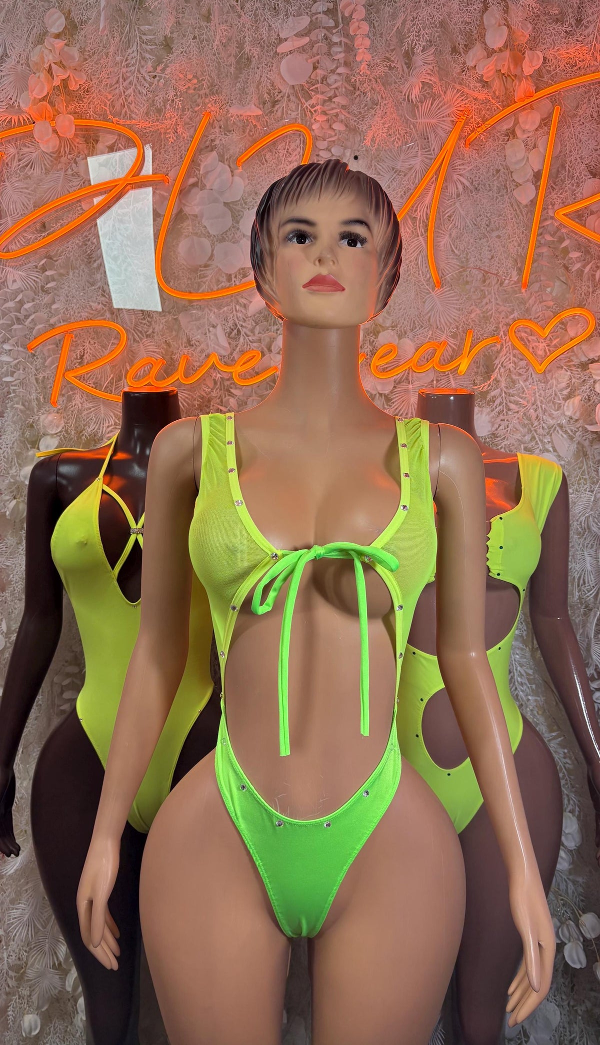 Rave One-Piece Bodysuit - Neon Green | Exotic Dancewear for Performers, Raves, & Festival Clothing - image 3