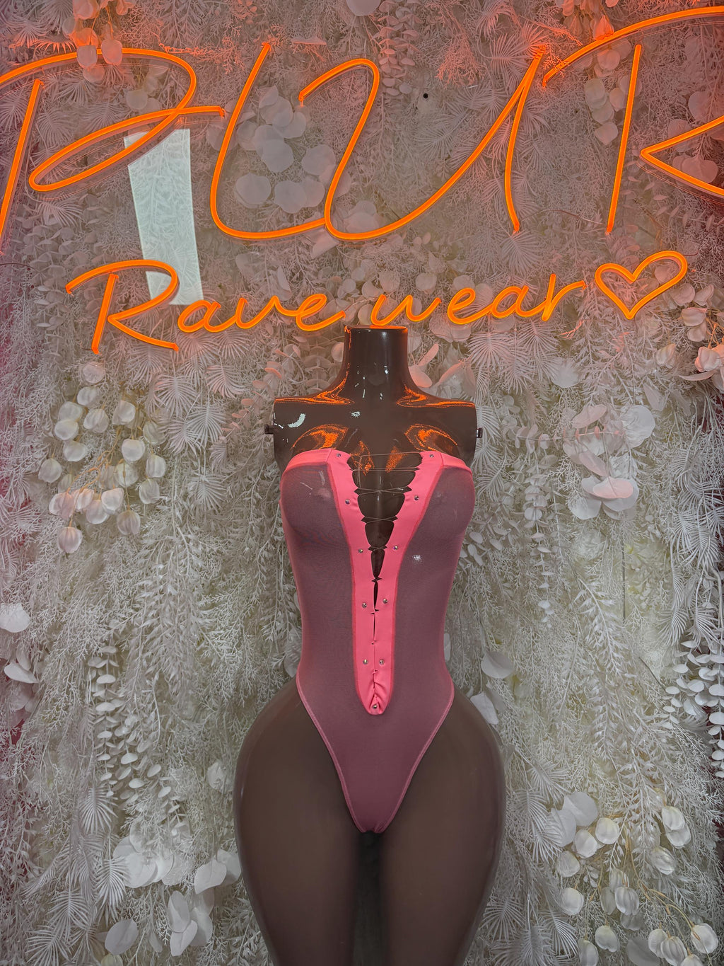 Bartender Outfit - Coral Bodysuit Exotic Dancewear for Performers, Raves, & Bottlegirls