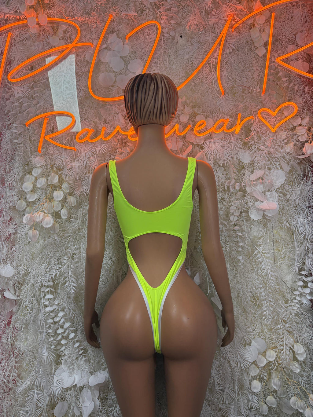 Ravewear One-Piece Bodysuit - Neon Green | Exotic Dancewear for Performers, Raves, & Festival Clothing - image 2