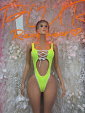 Ravewear One-Piece Bodysuit - Neon Green | Exotic Dancewear for Performers, Raves, & Festival Clothing