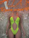 Rave Bodysuit One-Piece Bodysuit - Neon Green | Exotic Dancewear for Performers, Raves, & Festival Clothing