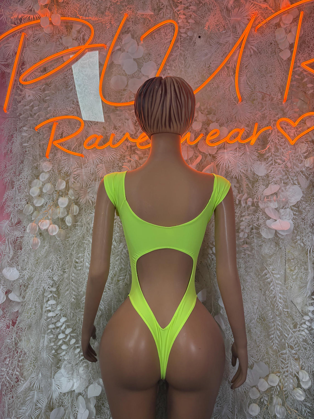 Festival Bodysuit One-Piece - Neon Green | Exotic Dancewear for Performers, Raves, & Festival Clothing - image 2