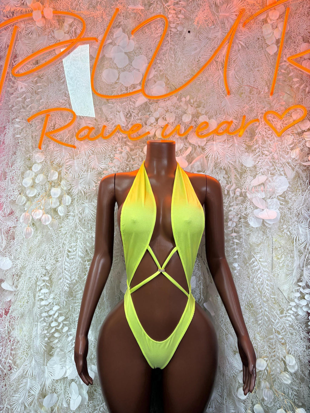 Festival Bodysuit One-Piece - Neon Green | Exotic Dancewear for Performers, Raves, & Festival Clothing