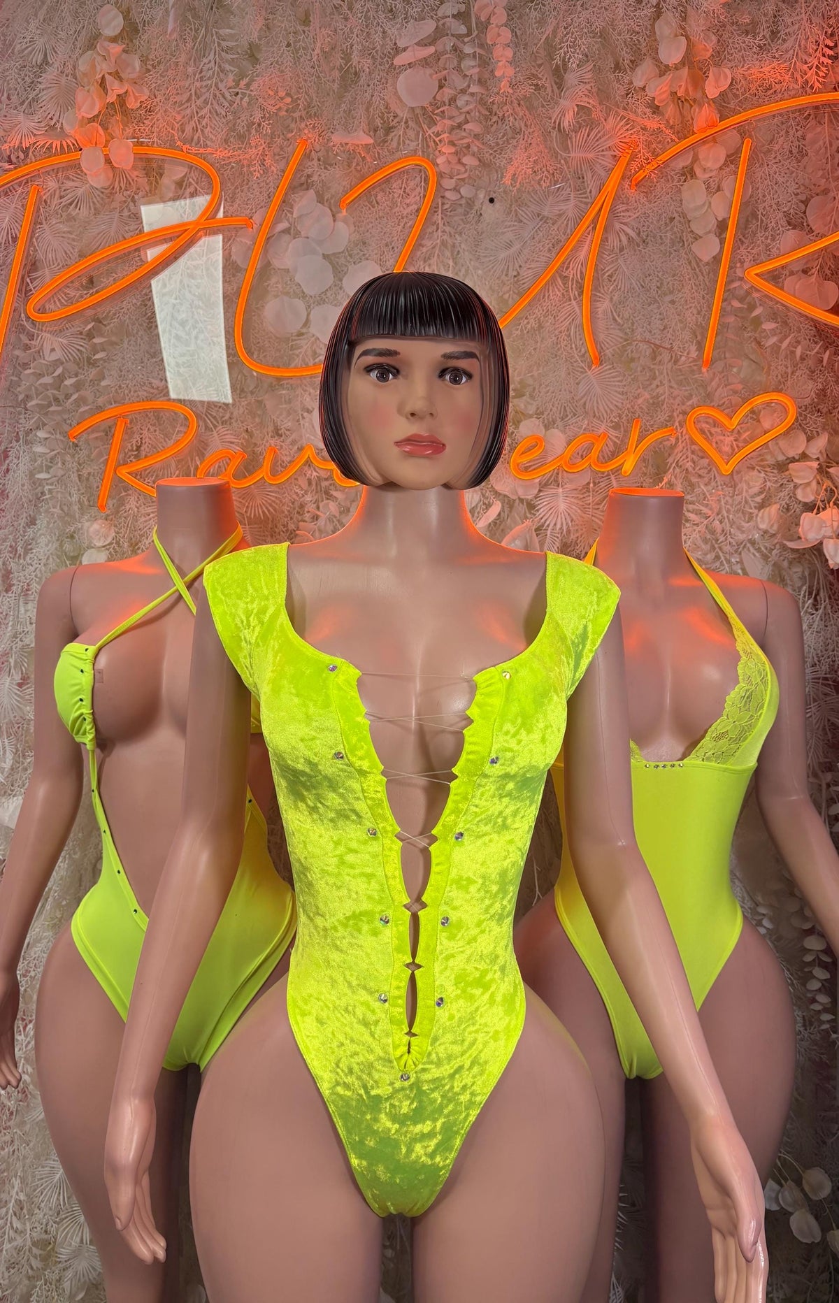 Festival Bodysuit One-Piece - Neon Green | Exotic Dancewear for Performers, Raves, & Festival Clothing - image 3