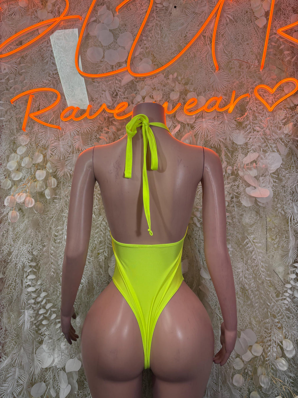 Festival Bodysuit One-Piece - Neon Green | Exotic Dancewear for Performers, Raves, & Festival Clothing - image 2
