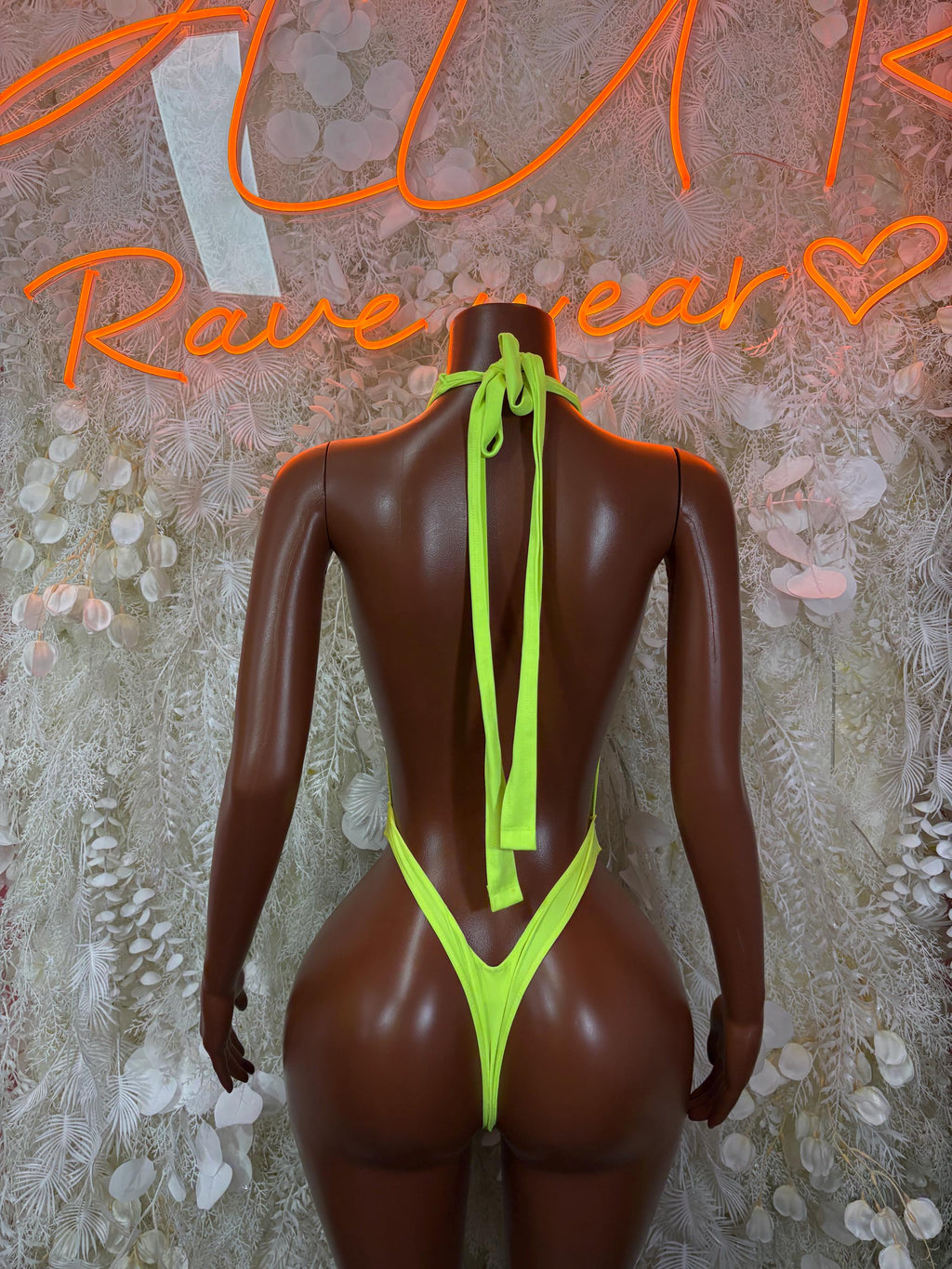 Festival Bodysuit One-Piece - Neon Green Slingshot Exotic Dancewear for Performers, Raves, & Festival Clothing - image 2