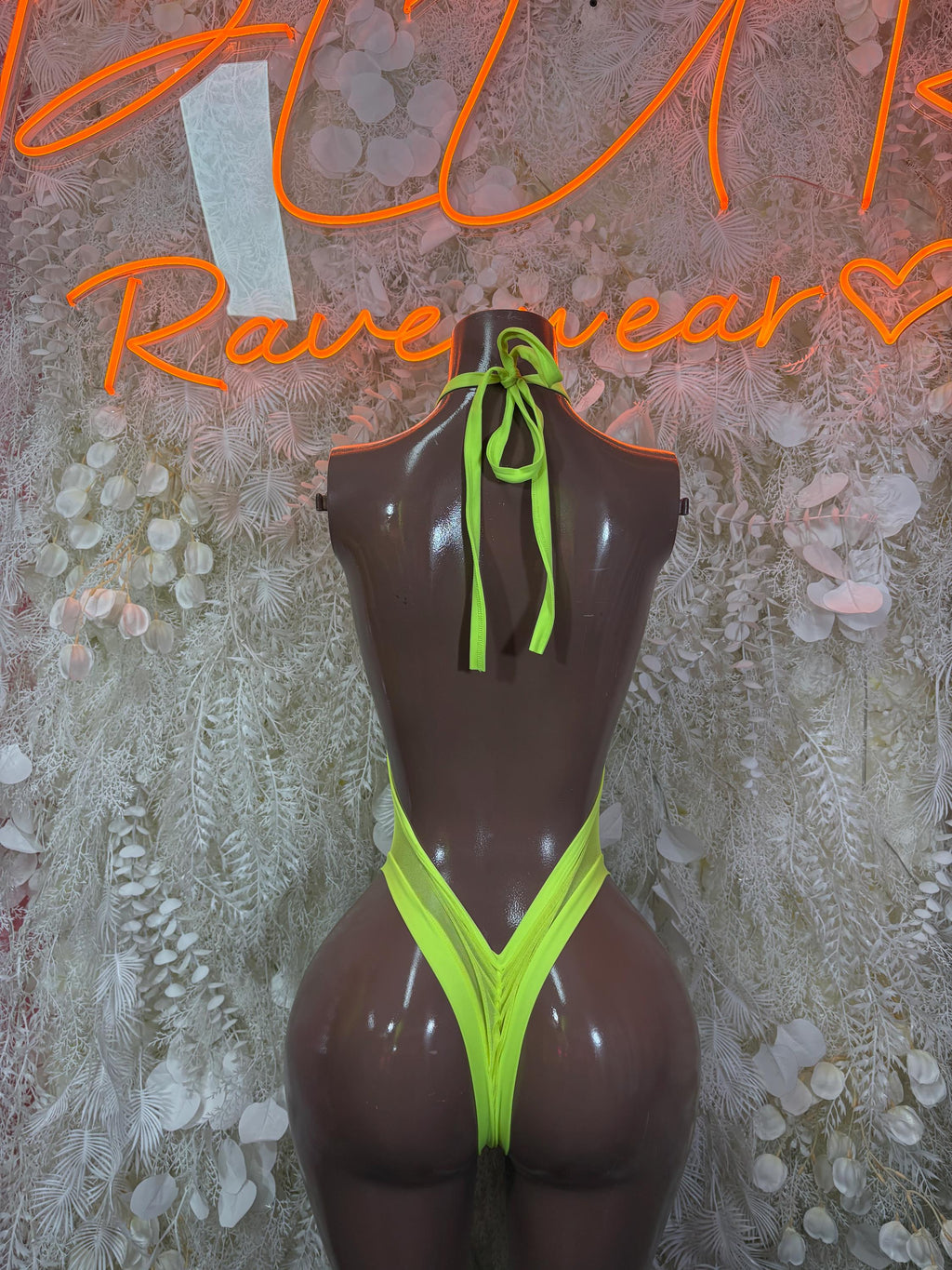Festival Bodysuit One-Piece - Neon Green Slingshot Exotic Dancewear for Performers, Raves, & Festival Clothing - image 2