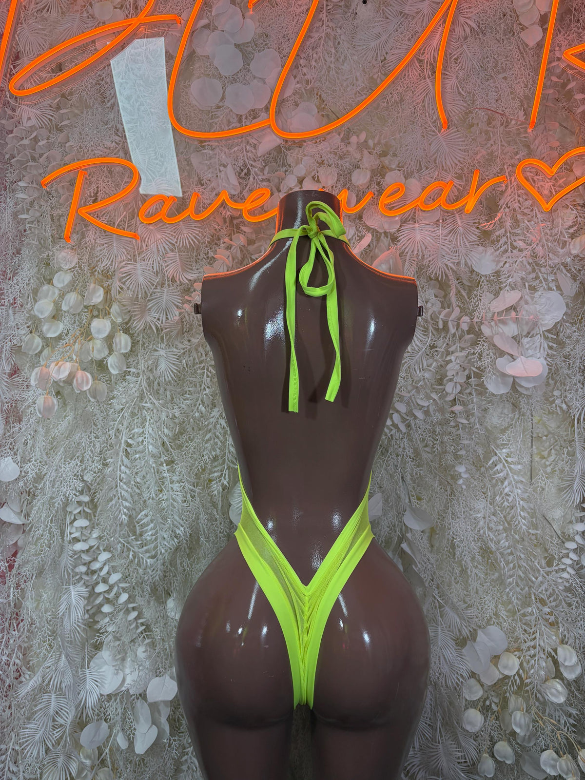 Festival Bodysuit One-Piece - Neon Green Slingshot Exotic Dancewear for Performers, Raves, & Festival Clothing - image 2