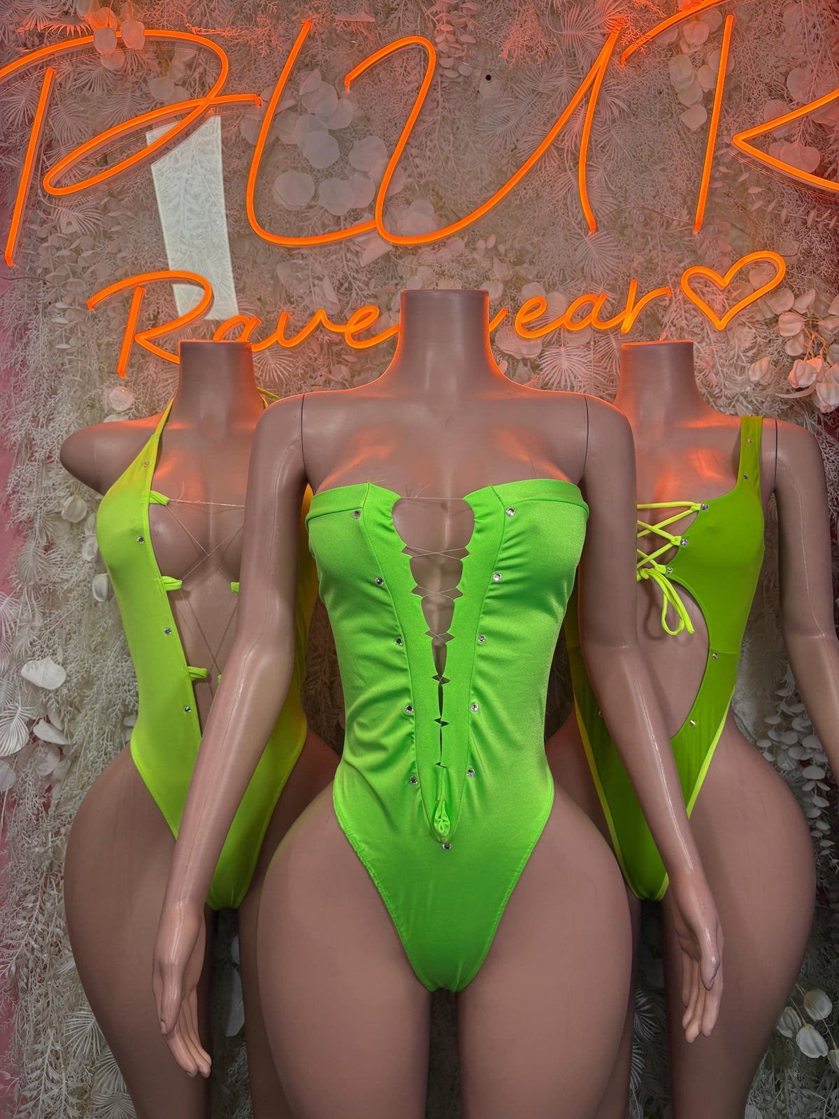 Bottlegirl Bodysuit Neon Green Exotic Dancewear for Performers, Raves, & Festival Clothing - image 3