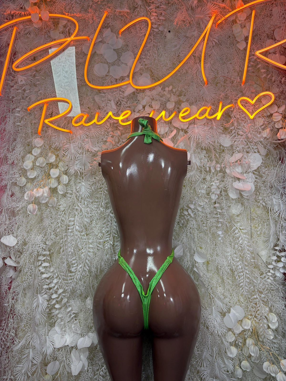 Green Metallic Bodysuit | Rave Festival, Exotic Dancewear, Pole Costume - image 2