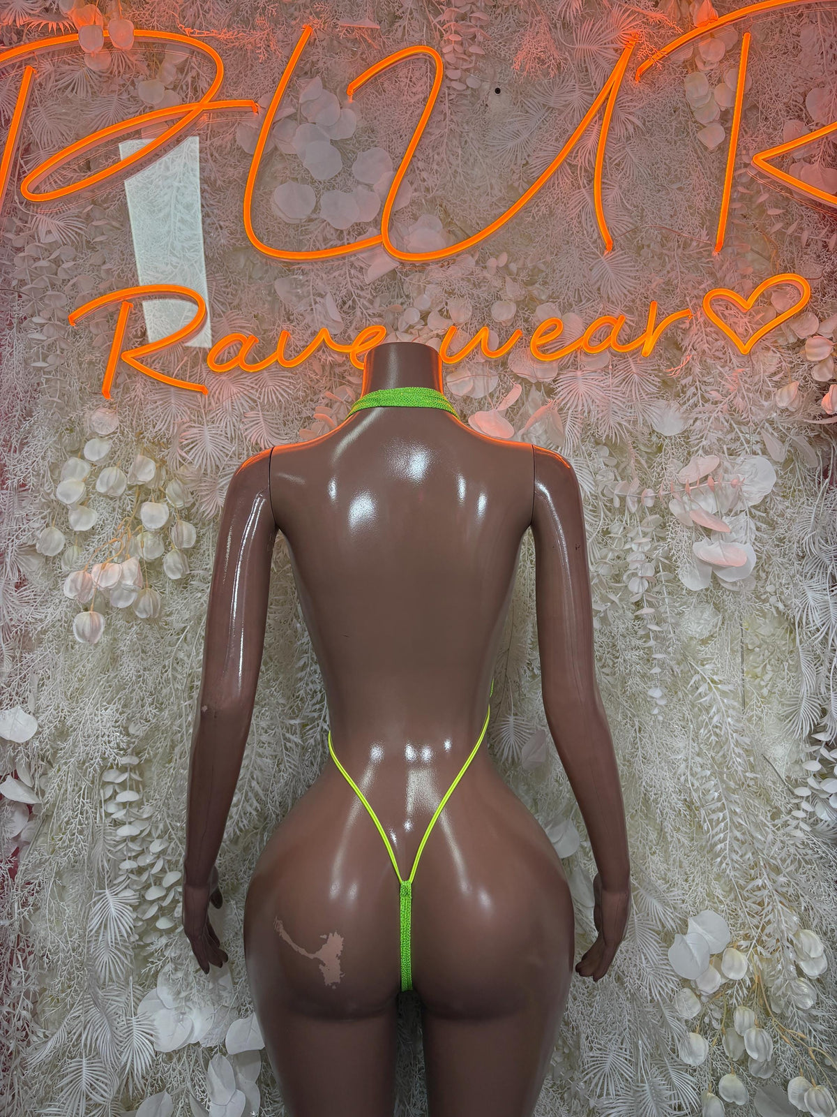 Green Metallic Bodysuit | Rave Festival, Exotic Dancewear, Pole Costume - image 2