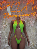 Green Metallic Bodysuit | Rave Festival, Exotic Dancewear, Pole Costume
