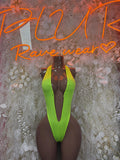 Neon Green Bodysuit Rave Festival Outfit, Exotic Dancewear, Pole Dance Costume Bodysuit for Performers