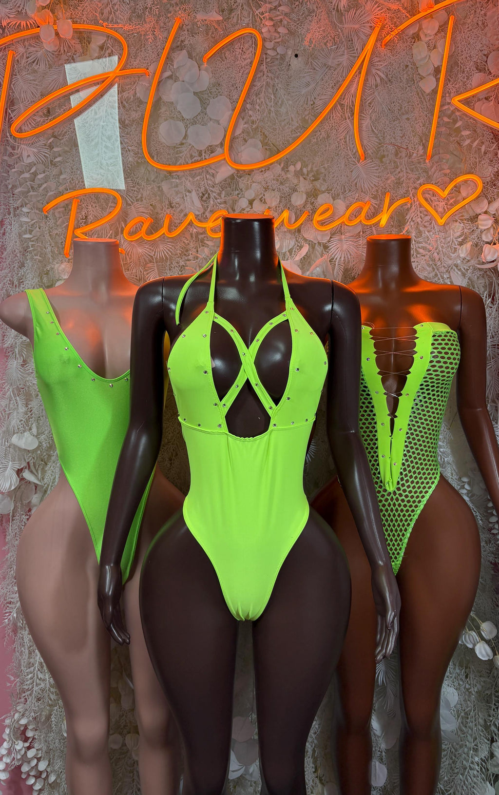 Clubwear Neon Green Bodysuit - Bartender Service Outfit, Rave Festival Clubwear, Sexy One Piece Dancewear - image 3