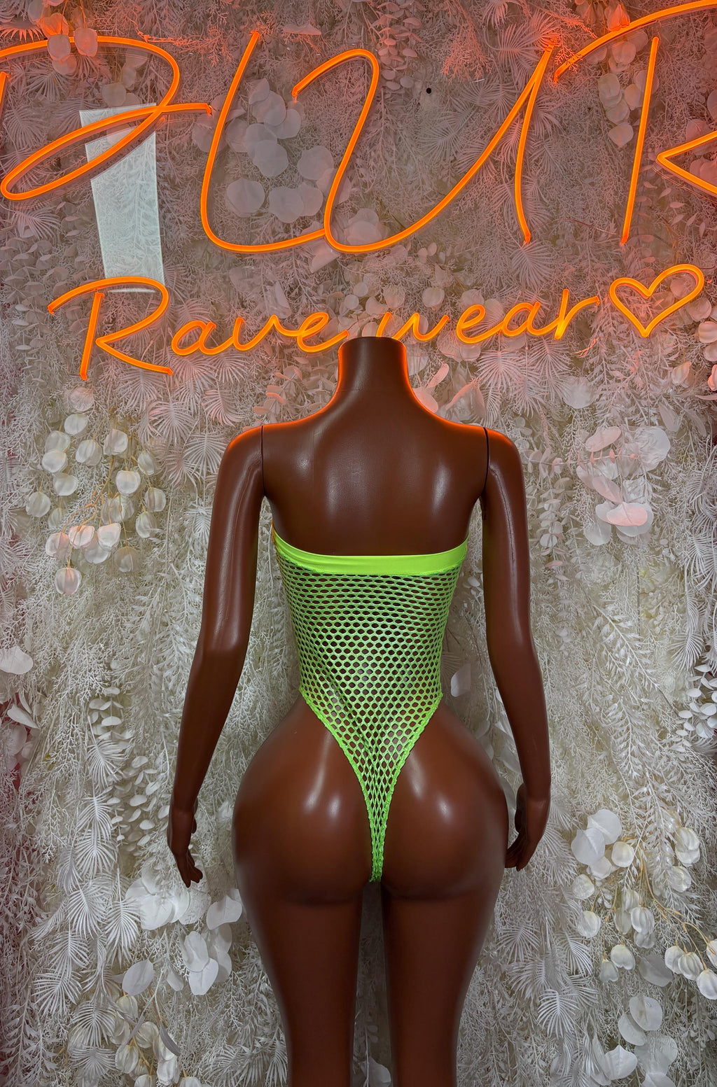 Clubwear Neon Green Bodysuit - Bartender Service Outfit, Rave Festival Clubwear, Sexy One Piece Dancewear - image 2