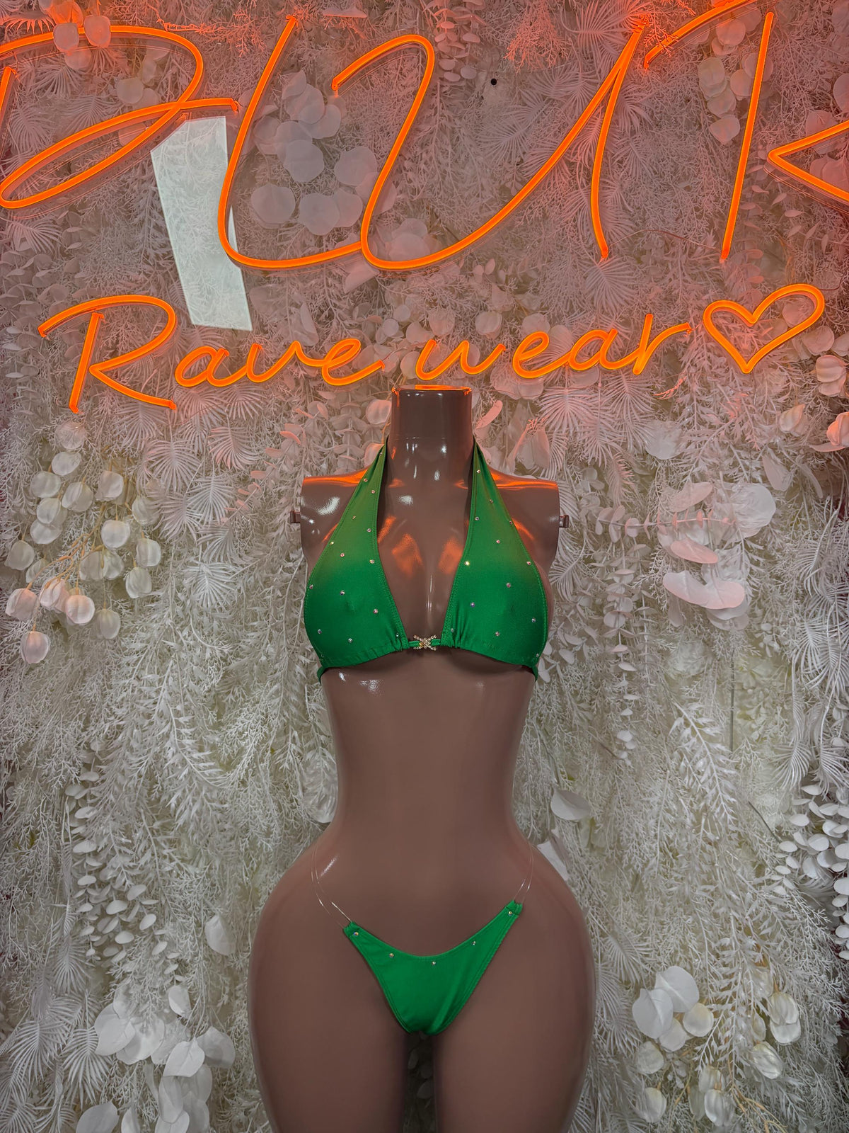 Festival Bikini Green Two Piece Set Ravewear – Dancewear Outfit