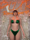 Festival Bikini Green Metallic Two Piece Set Ravewear – Dancewear Outfit