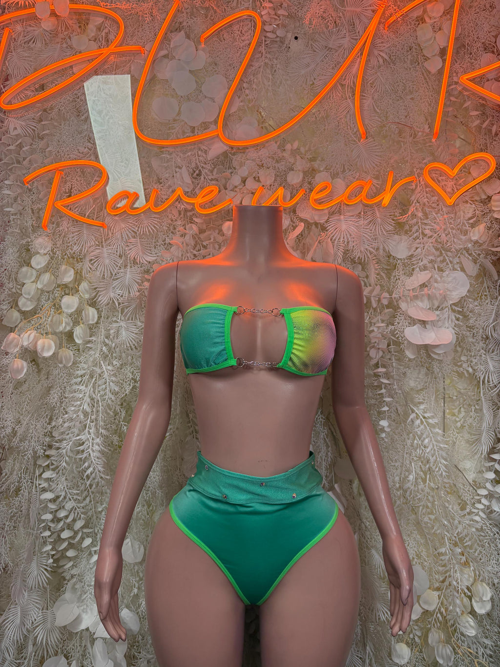 Bikini Multicolor Two-Piece – Summer Festival & Rave Wear Exotic Dancewear