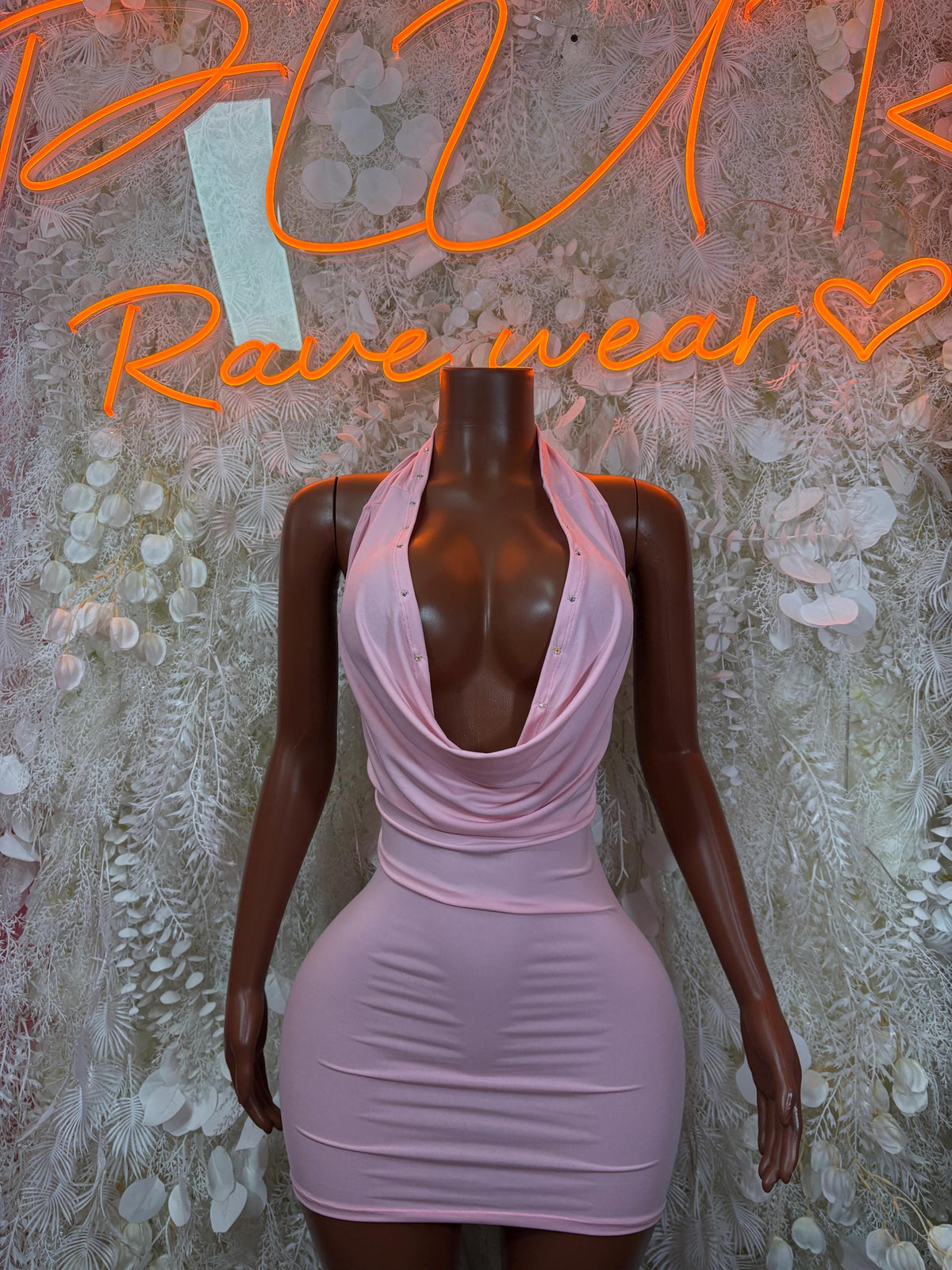 Baby Pink Dress - Exotic Dancewear Rave Outfit, Pole Dance Costume Clubwear