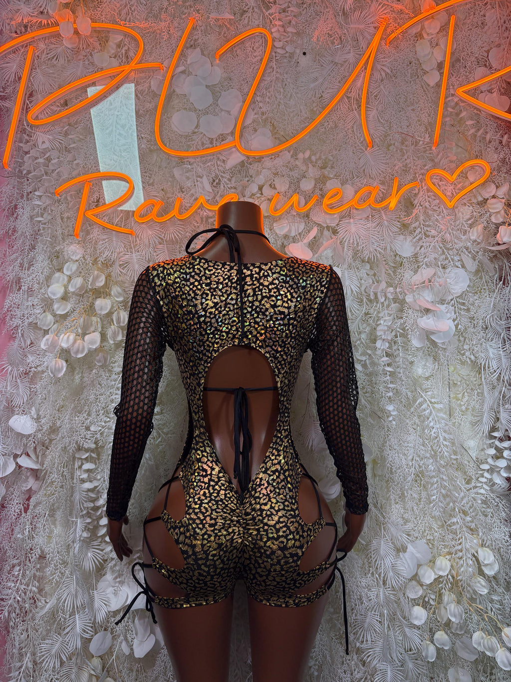 Bottlegirl Bodysuit Gold Cheetah - Bartender Outfit, Dancewear, One-Piece Ravewear, Clubwear, Festival Fashion - image 3