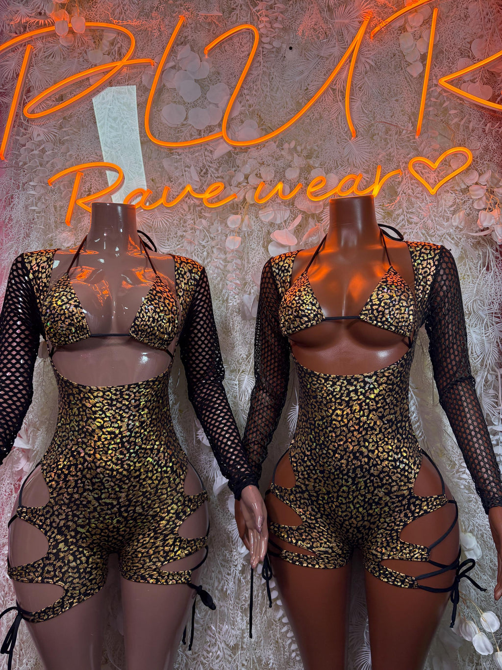 Bottlegirl Bodysuit Gold Cheetah - Bartender Outfit, Dancewear, One-Piece Ravewear, Clubwear, Festival Fashion - image 2