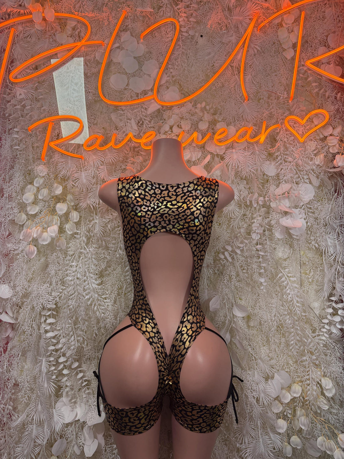 Bottlegirl Bodysuit Gold Cheetah - Bartender Outfit, Dancewear, One-Piece Ravewear, Clubwear, Festival Fashion - image 2