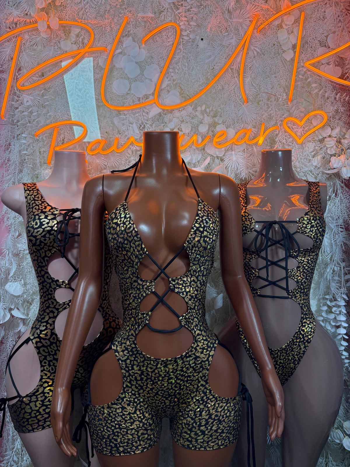 Bottlegirl Bodysuit Gold Cheetah - Bartender Outfit, Dancewear, One-Piece Ravewear, Clubwear, Festival Fashion - image 3
