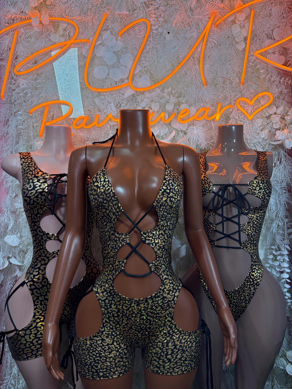 Bottlegirl Bodysuit Gold Cheetah - Bartender Outfit, Dancewear, One-Piece Ravewear, Clubwear, Festival Fashion - image 2
