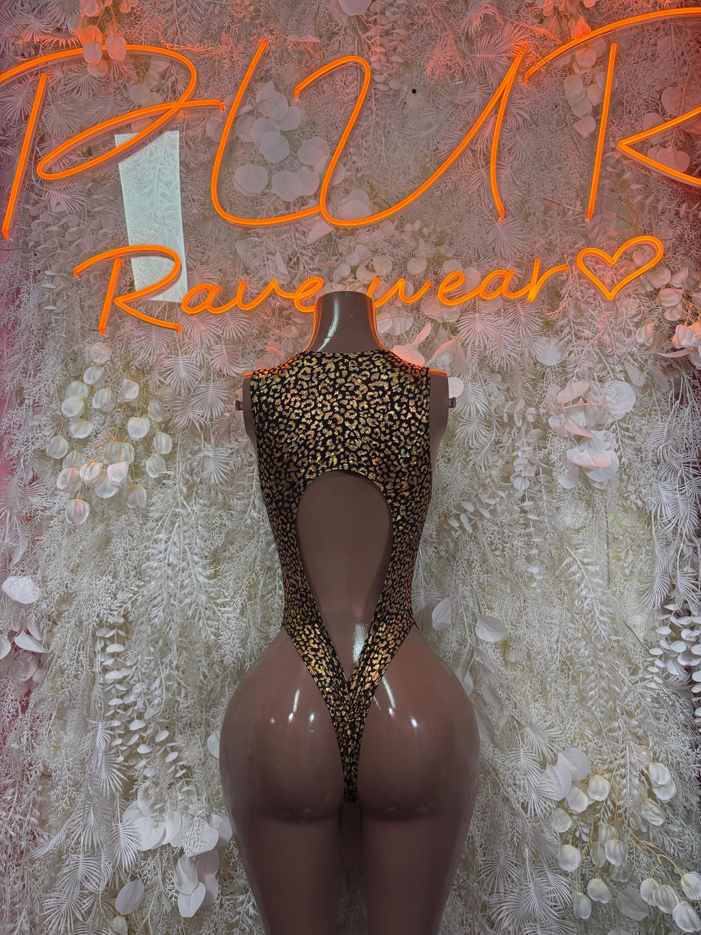 Bottlegirl Bodysuit Gold Cheetah - Bartender Outfit, Dancewear, One-Piece Ravewear, Clubwear, Festival Fashion - image 3