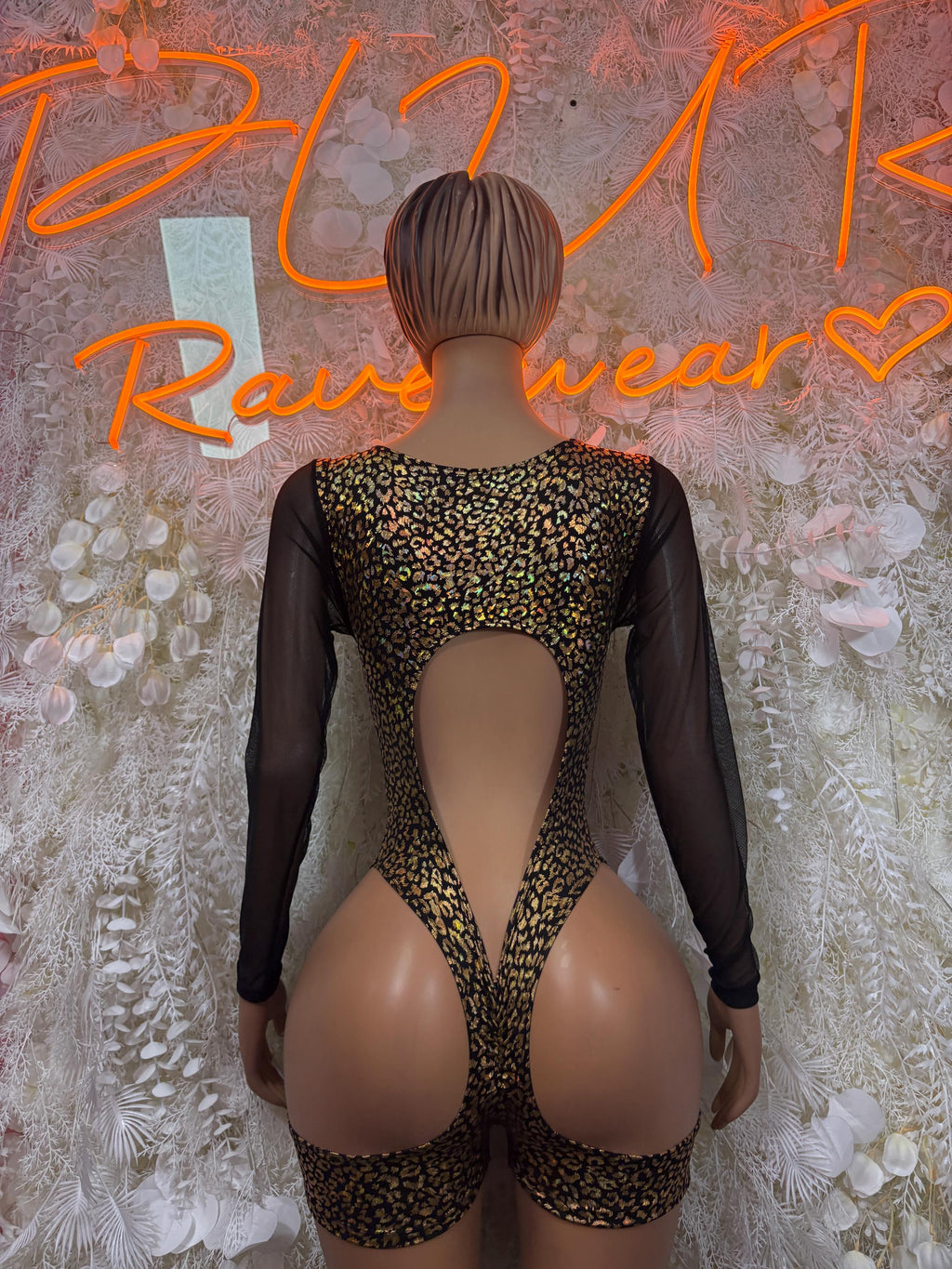Bottlegirl Bodysuit Gold Cheetah - Bartender Outfit, Dancewear, One-Piece Ravewear, Clubwear, Festival Fashion - image 2