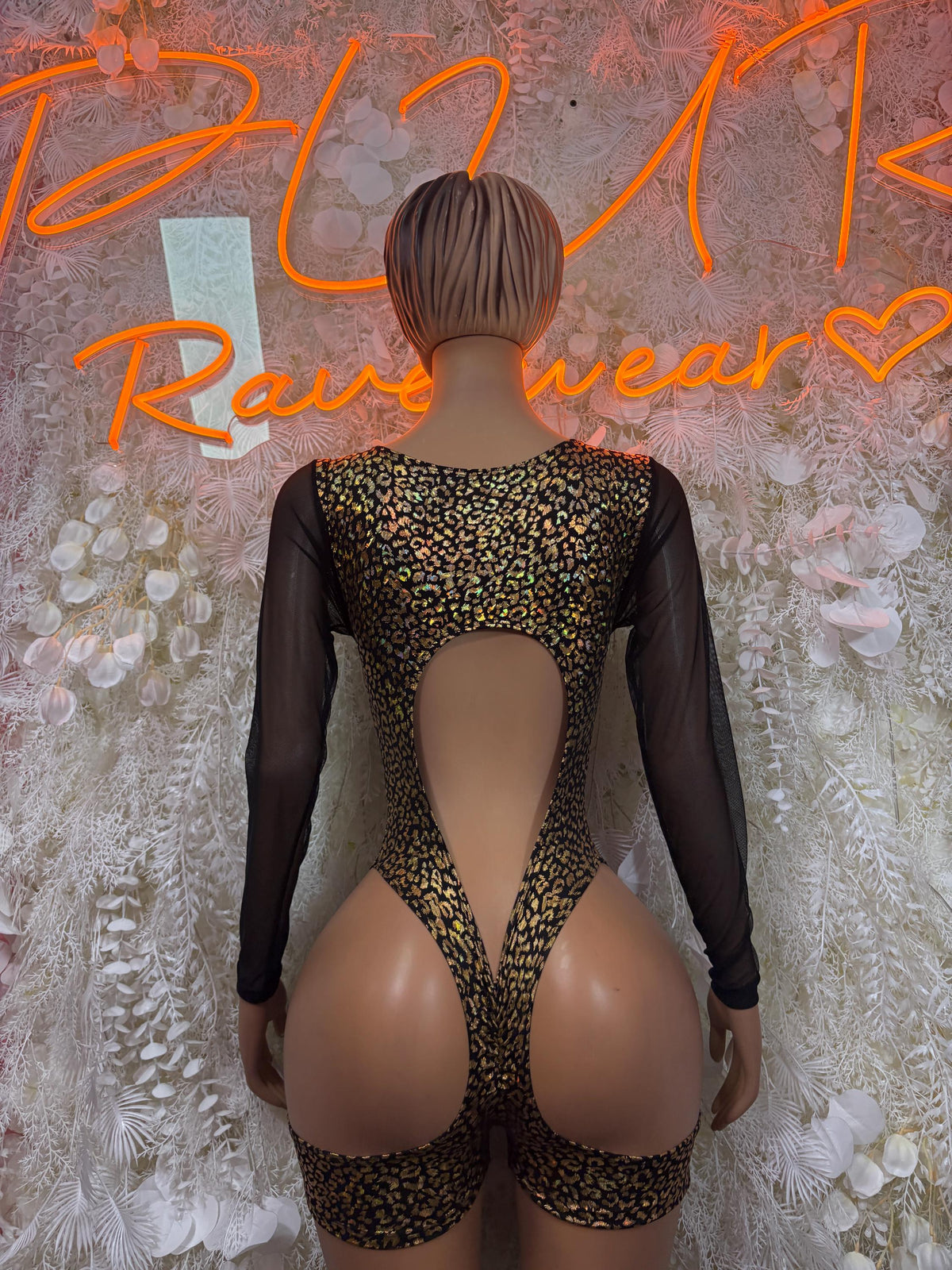 Bottlegirl Bodysuit Gold Cheetah - Bartender Outfit, Dancewear, One-Piece Ravewear, Clubwear, Festival Fashion - image 2