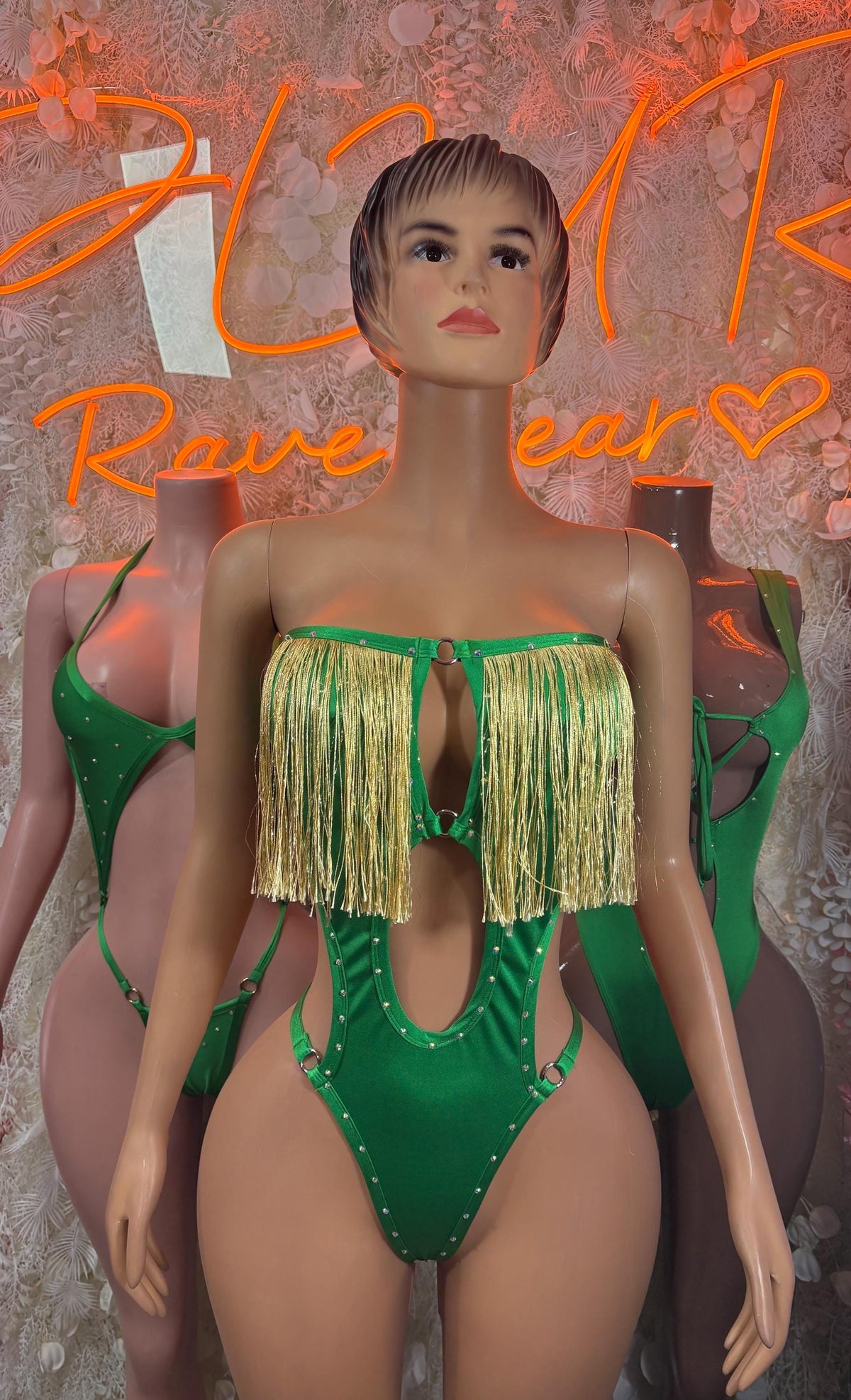 St Patrick’s Day Green Bottlegirl Bodysuit, Festival Rave Outfit - image 3