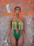 St Patrick’s Day Green Bottlegirl Bodysuit, Festival Rave Outfit