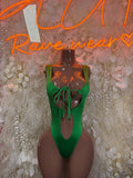 St Patrick’s Day Green Bottlegirl Bodysuit, Festival Rave Outfit