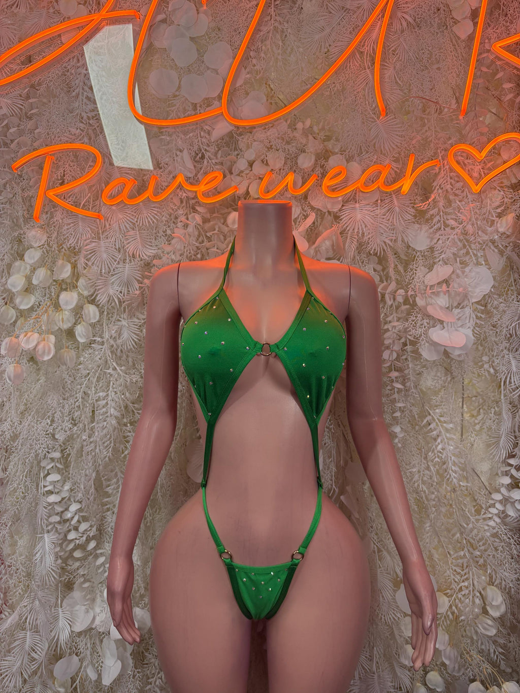 St Patrick’s Day Green Bottlegirl Bodysuit, Festival Rave Outfit