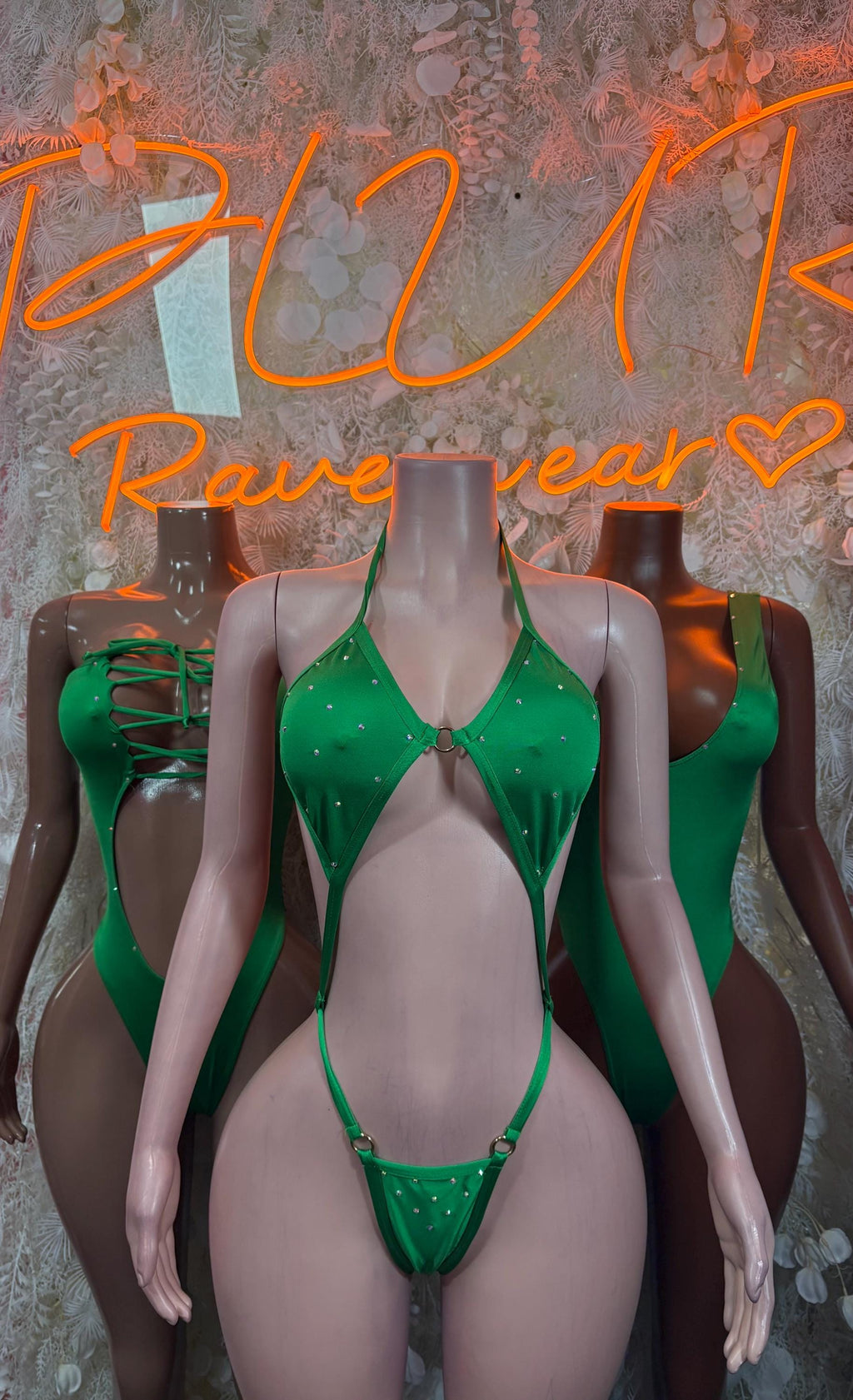 St Patrick’s Day Green Bottlegirl Bodysuit, Festival Rave Outfit - image 3