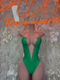 Bottlegirl Bodysuit Green One-Piece Ravewear Bottlegirl Outfit Clubwear Dancewear
