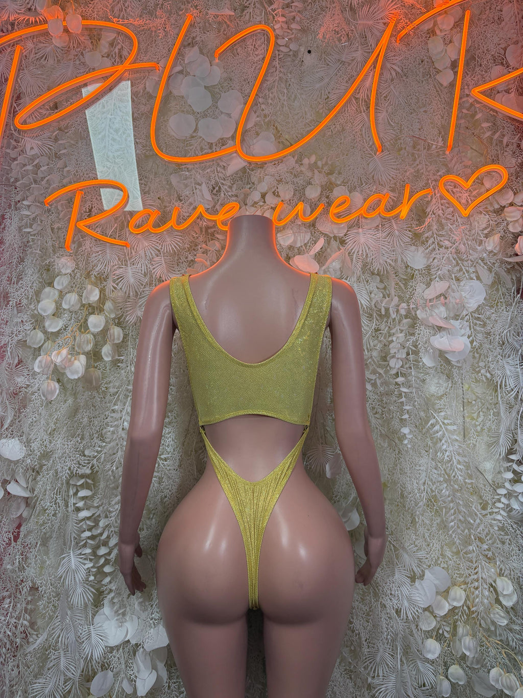 Rave Clothing Yellow Metallic Bodysuit - Exotic Dancewear for Performers, Raves, & Festival Clothing - image 2