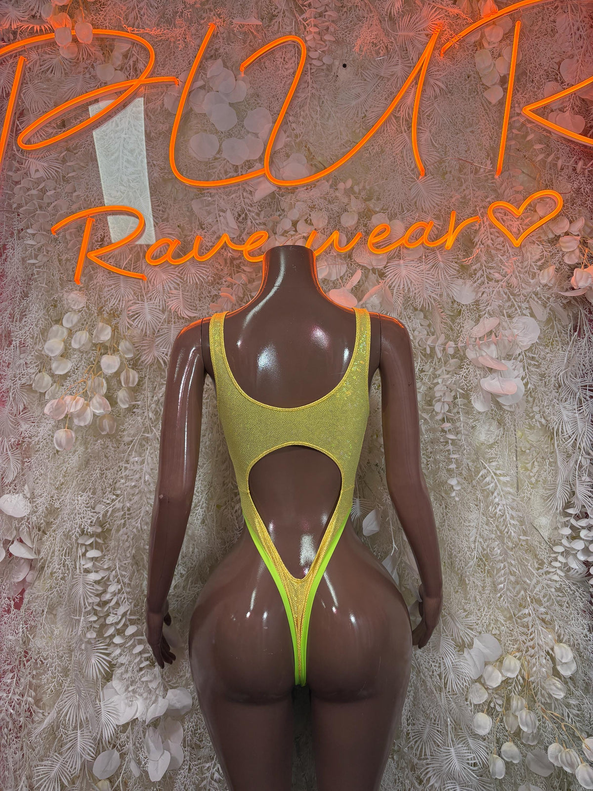 Bottlegirl Yellow Metallic Bodysuit - Exotic Dancewear for Performers, Raves, & Festival Clothing - image 2