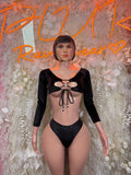 Rave Outfit - Two Piece Black Bodysuit Festival Outfit Dancewear, Party Clubwear