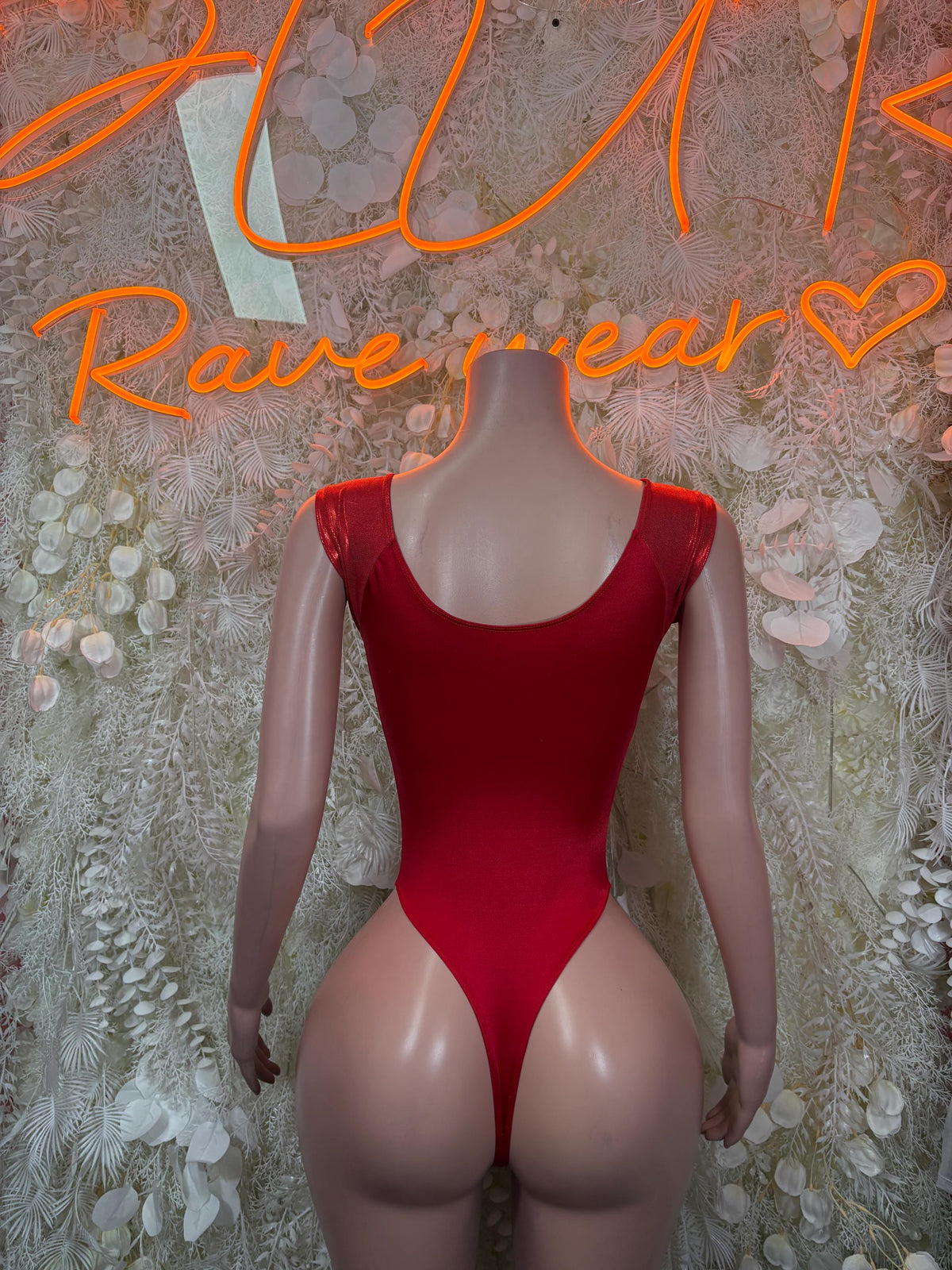 Bartender Bodysuit Red Festival Outfit Women - Exotic Dancewear Clubwear Bottle Girl - image 2