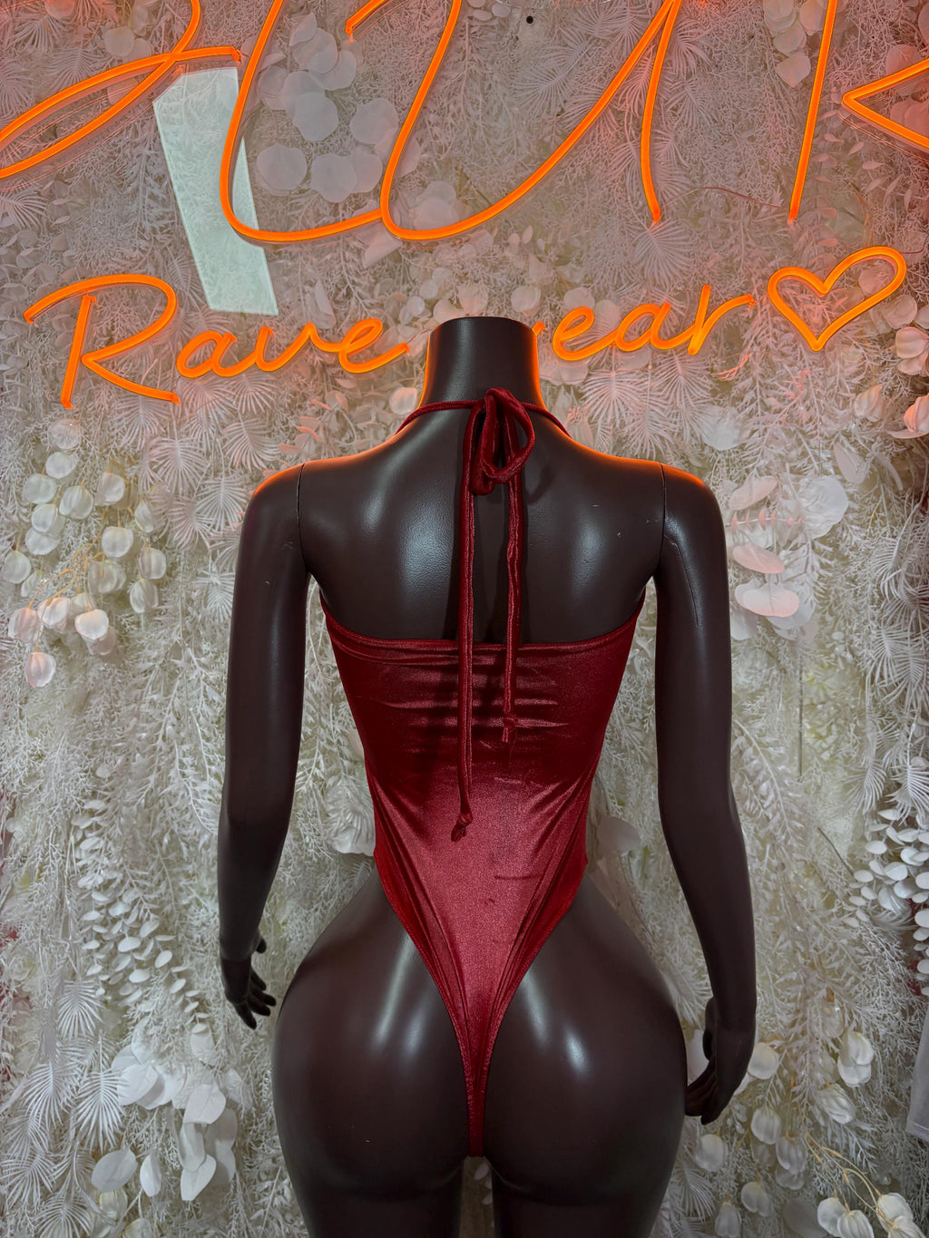 Bartender Bodysuit Red Festival Outfit Women - Exotic Dancewear Clubwear Bottle Girl - image 2