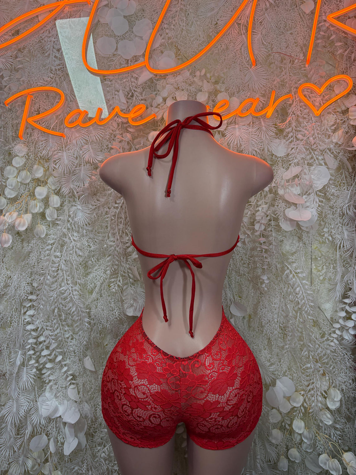 Exotic Dancewear Red Bodysuit Festival Outfit - Ravewear Clubwear Bottle Girl - image 2
